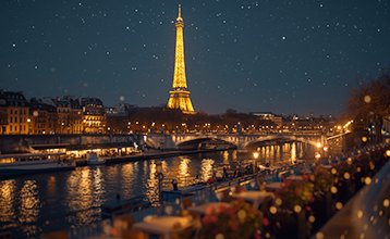 Eiffel Tower and Champs-Elysees